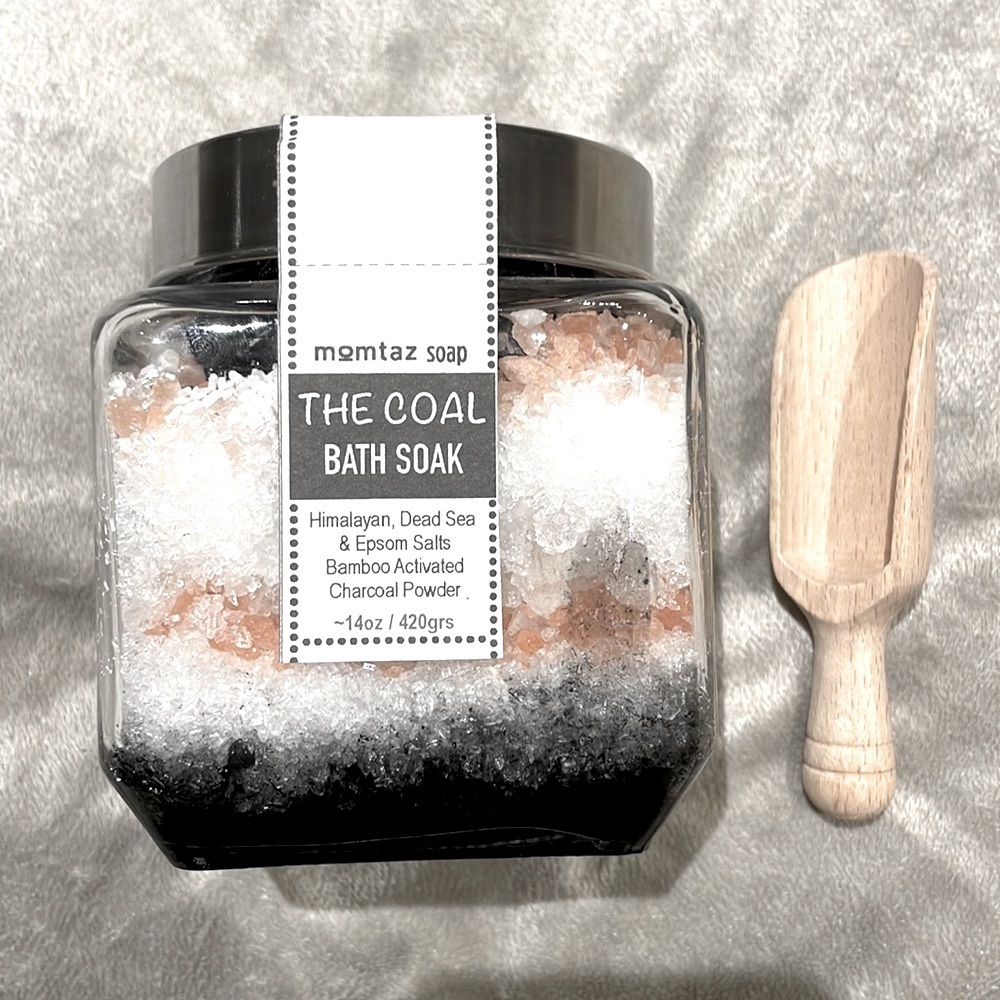 *NEW* 100% Raw Bamboo Activated Charcoal Bath Soak Salt - Momtaz Soap